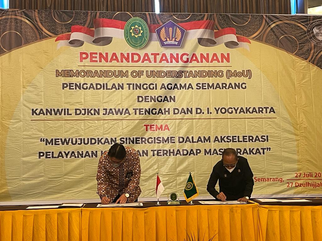 Tingkatkan Kualitas Pelayanan Publik, Kanwil DJKN Jateng dan D.I.Y. Tandatangani MoU dengan Pengadilan Tinggi Agama Semarang