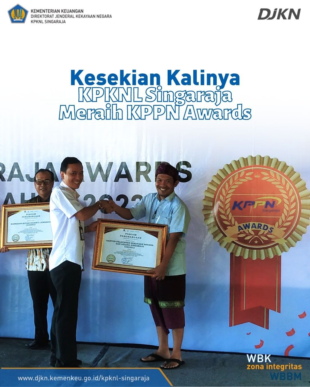 KPKNL Singaraja Torehkan Dua Prestasi pada Ajang KPPN Singaraja Awards