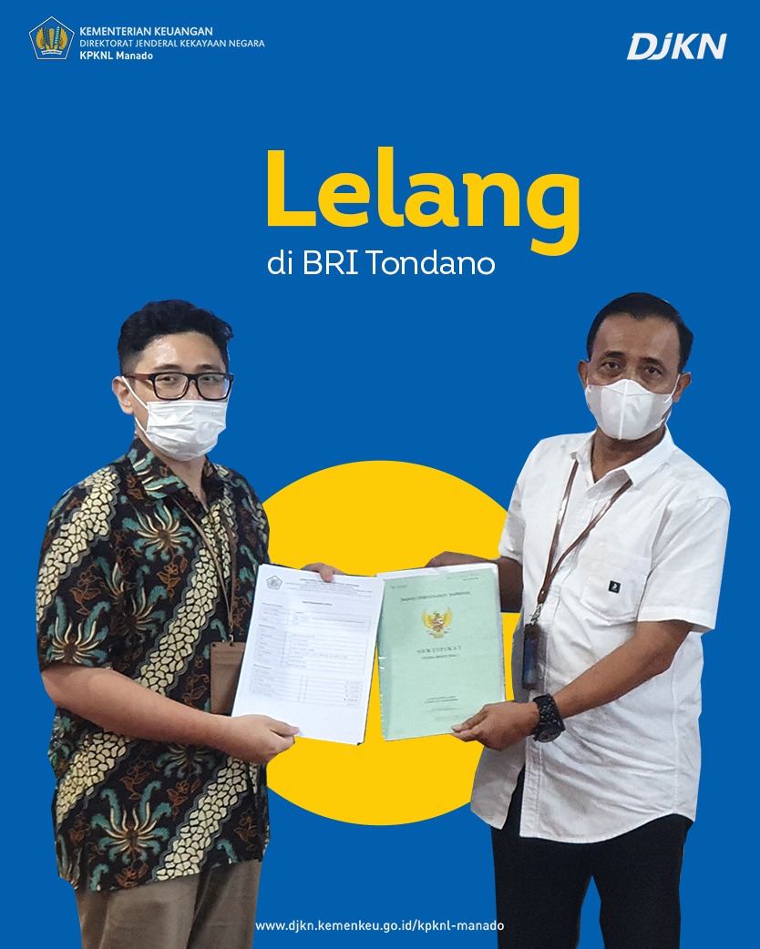 KPKNL Manado Berhasil Jual 3 Lot Objek Lelang BRI Tondano