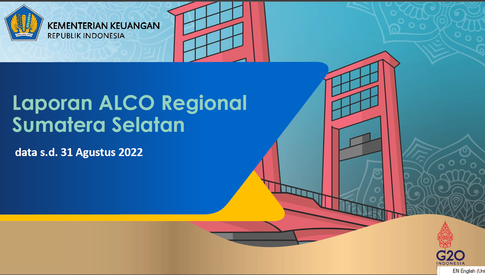 Press Release ALCo Regional Provinsi Sumatera Selatan Periode Agustus 2022