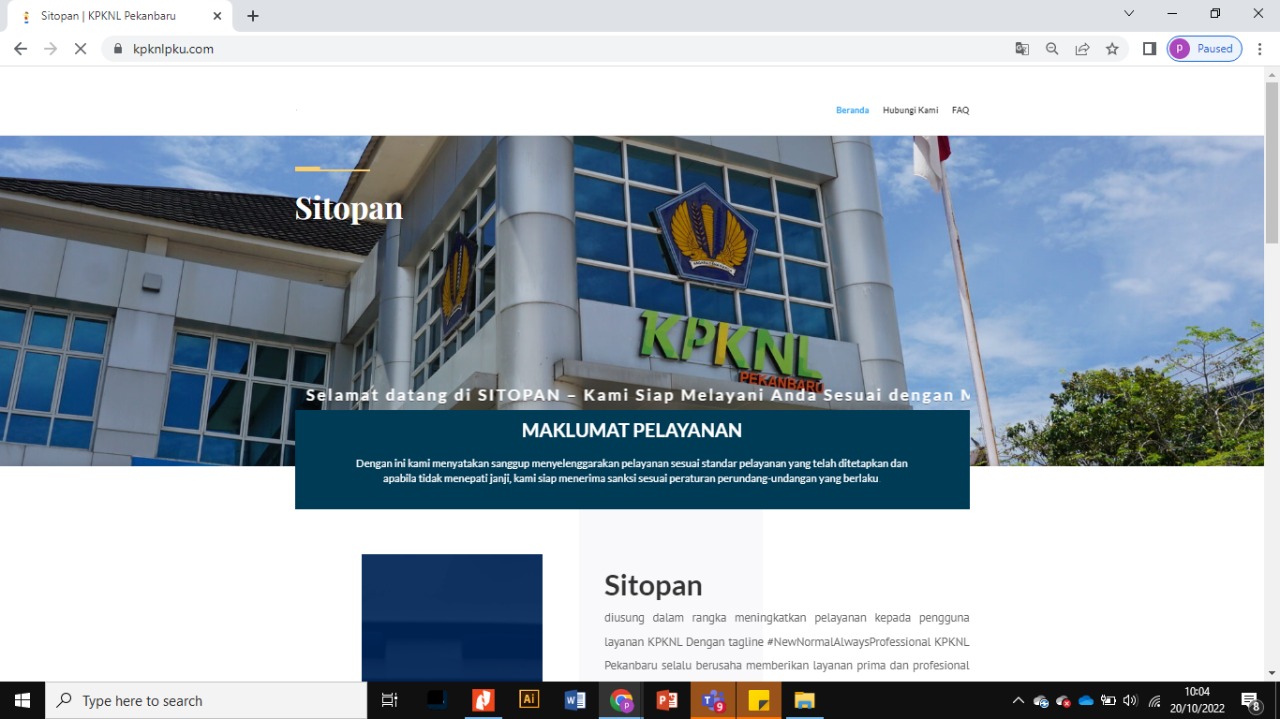 Sistem Informasi Terpadu Online Untuk Pelayanan (SITOPAN)