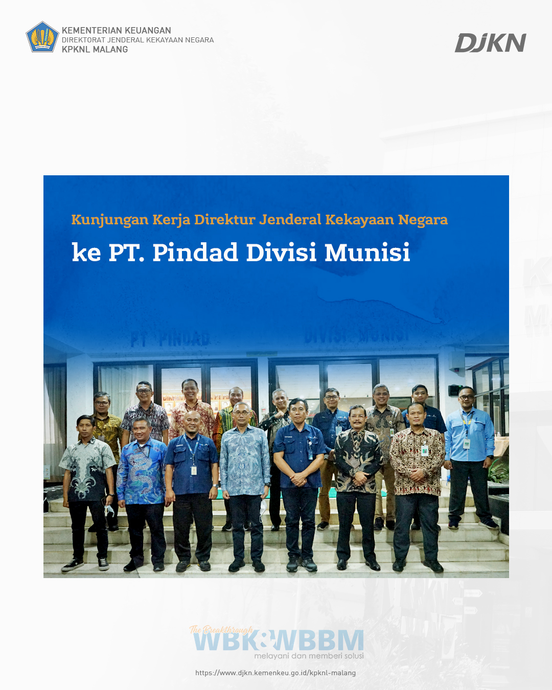 Monev PMN, Direktur Jenderal Kekayaan Negara Kunjungi PT. Pindad Divisi Munisi