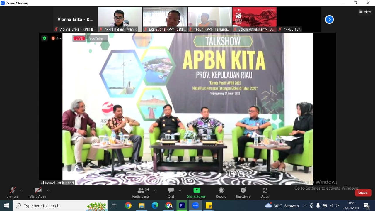 Talkshow APBN Kita Provinsi Kepulauan Riau, Kinerja Positif APBN 2022 Modal Kuat Merespon Tantangan Global di Tahun 2023