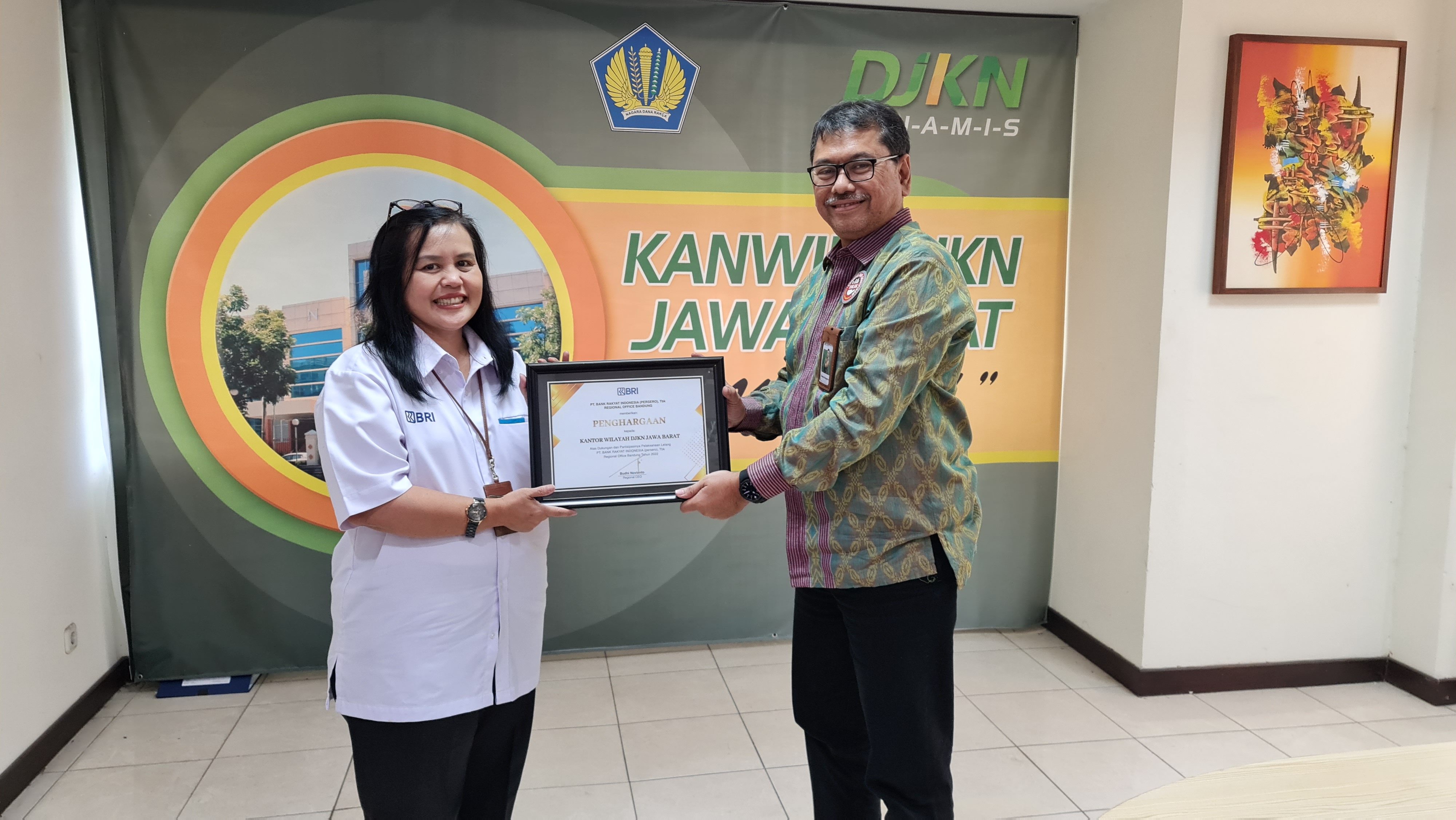 Kanwil DJKN Jabar Terima Apresiasi dari PT BRI Regional Office Bandung