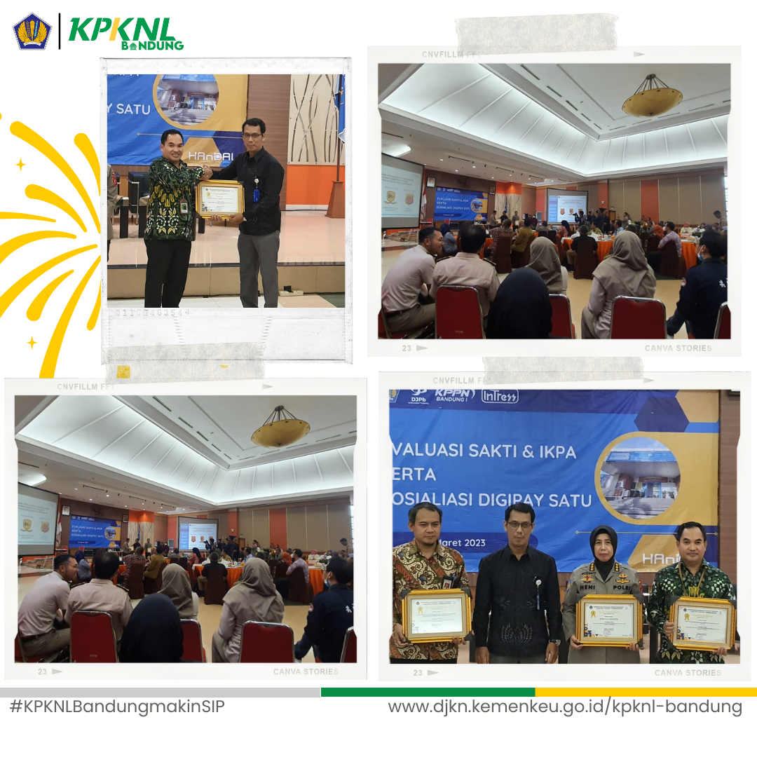 KPKNL Bandung mendapatkan peringkat 3 kategori penyampaian LPJ Terbaik tahun 2022