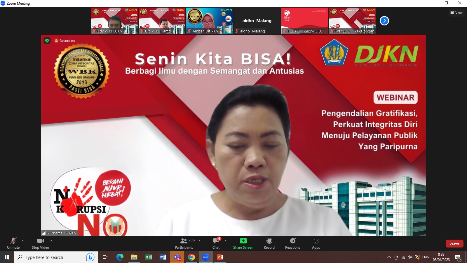 Perkuat Integritas Pegawai, Direktorat PKN Selenggarakan Webinar Anti Korupsi 