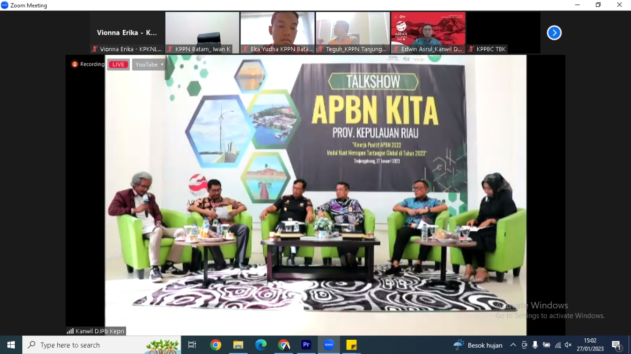 Talkshow APBN Kita Provinsi Kepulauan Riau, Kinerja Positif APBN 2022 Modal Kuat Merespon Tantangan Global di Tahun 2023