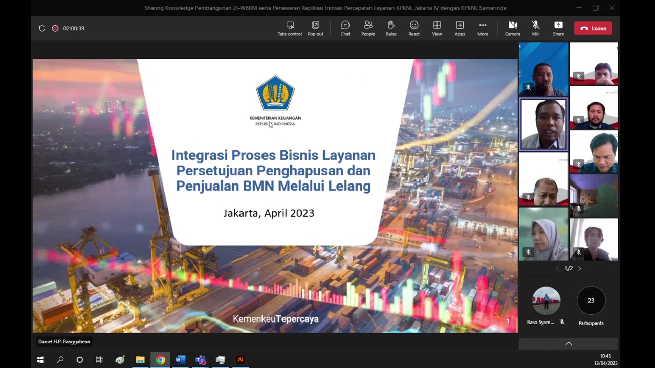 Asistensi WBBM dan Sosialisasi Inovasi KPKNL Jakarta IV, bersama KPKNL Samarinda dan KPKNL Balikpapan