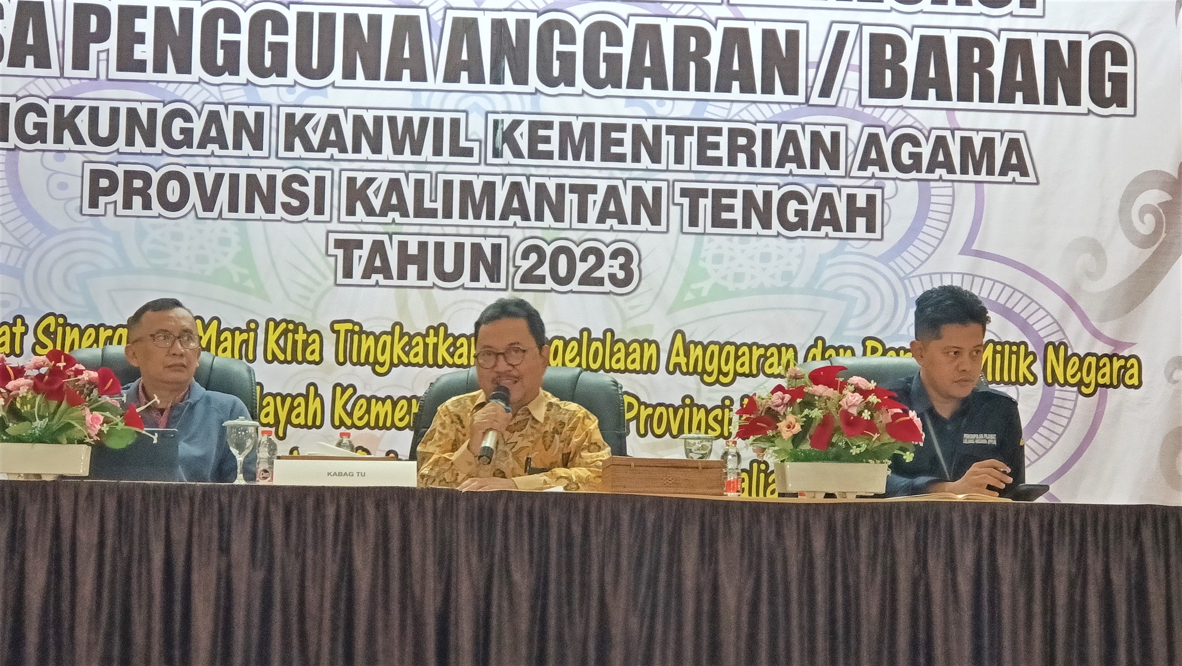 Rapat Koordinasi dan Evaluasi Kuasa Pengguna Anggaran/Barang di lingkungan Kementerian Agama Provinsi Kalimantan TengahTahun 2023
