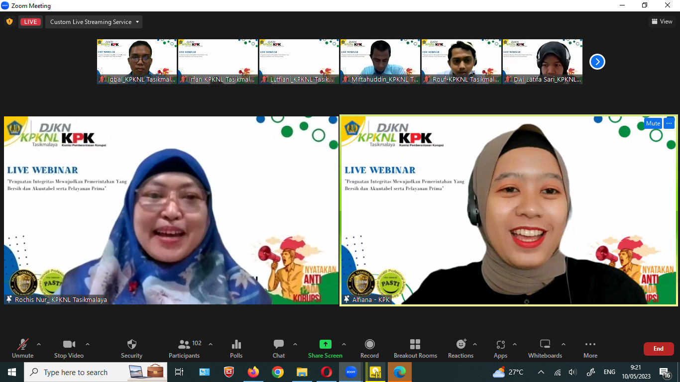 Webinar Anti Korupsi bersama Komisi Pemberantasan Korupsi