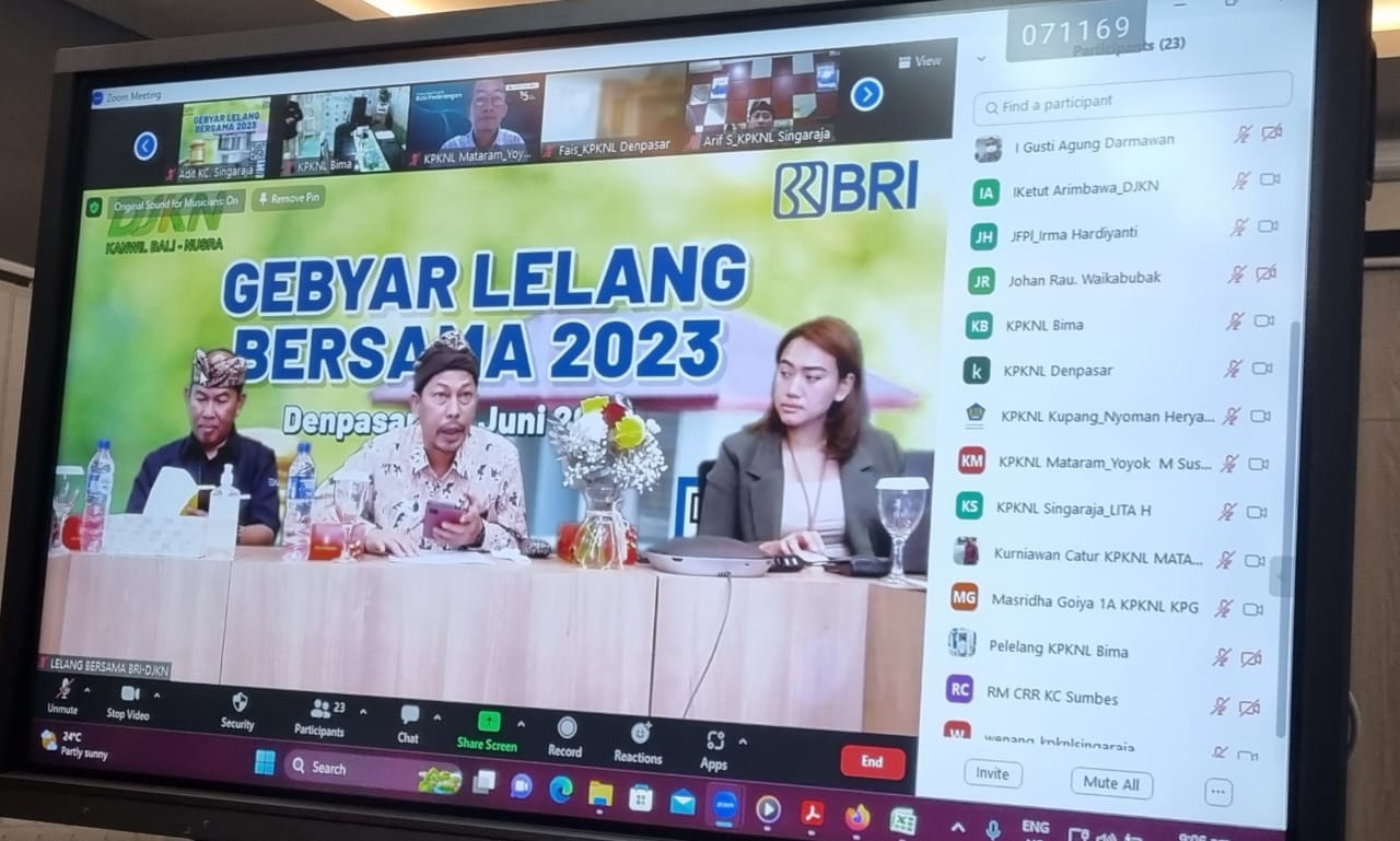 KPKNL Kupang Serentak Laksanakan Lelang Bersama KPKNL Se-Balinusra