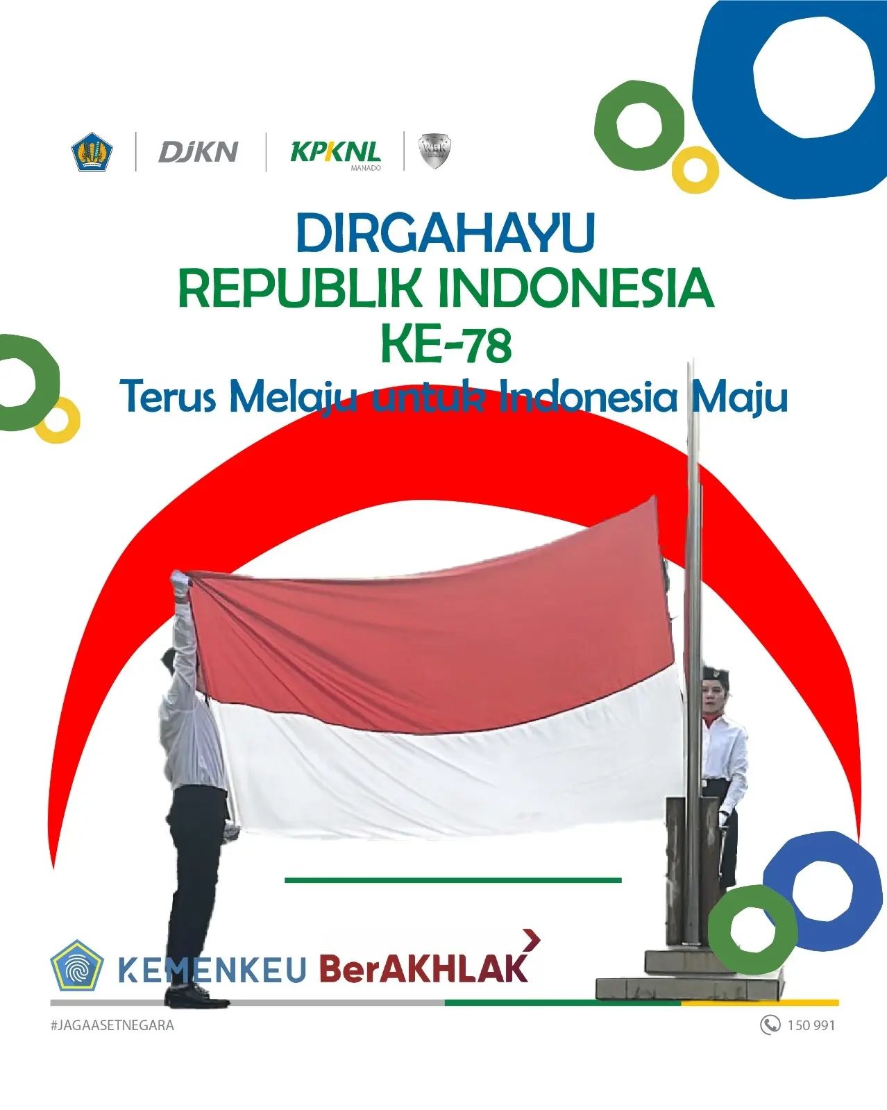 Upacara Bendera Memperingati Hari Kemerdekaan Republik Indonesia Ke-78  di Gedung Keuangan Negara Manado