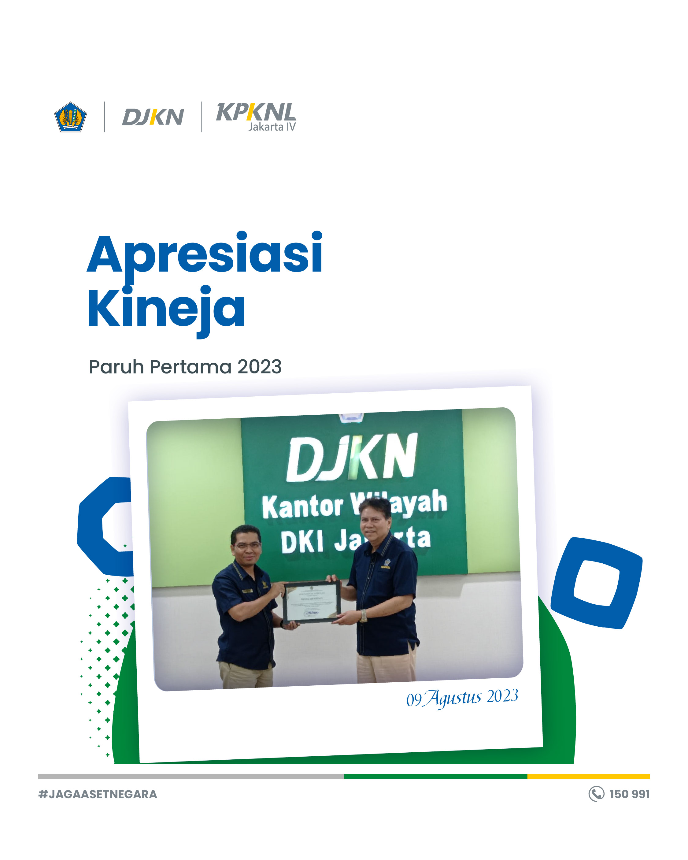 KPKNL Jakarta IV Menerima Apresiasi Kinerja Paruh Awal 2023