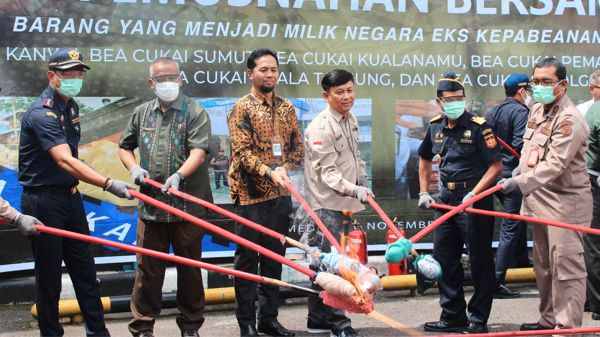 Pemusnahan BMMN Eks Kepabeanan dan Cukai Wilayah Sumatera Utara