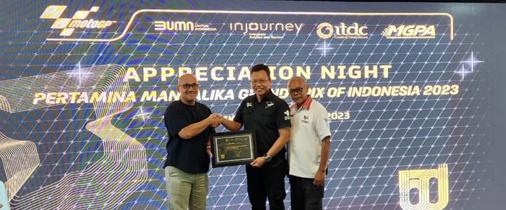 MGPA dan ITDC Gelar "Appreciation Night : Mandalika Grand Prix Of Indonesia 2023", KPKNL Mataram Hadir dan Terima Penghargaan