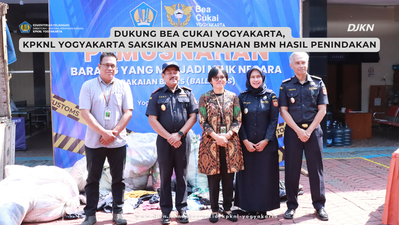 Dukung Bea Cukai Yogyakarta, KPKNL Yogyakarta Saksikan Pemusnahan BMN Hasil Penindakan