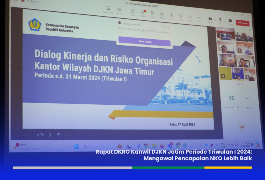 Rapat DKRO Kanwil DJKN Jatim: Mengawal Pencapaian NKO Lebih Baik