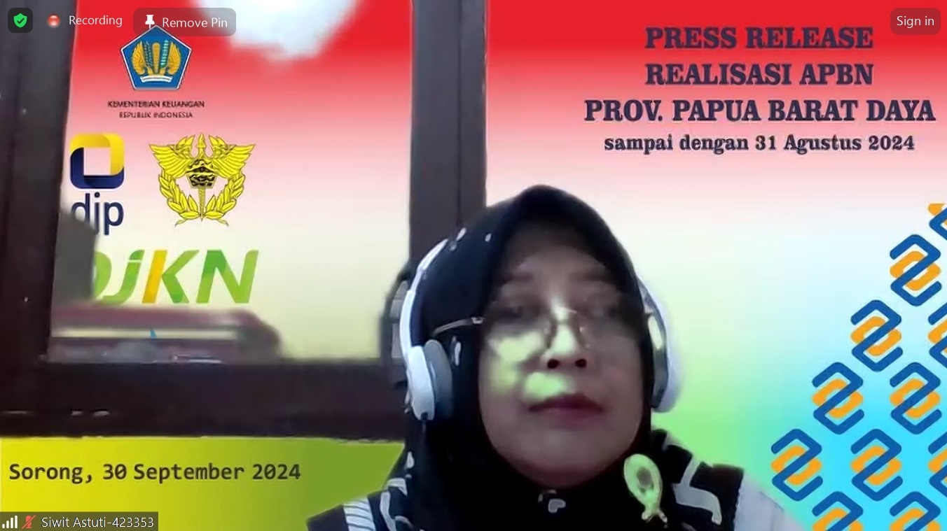 Siaran Pers: Realisasi APBN Provinsi Papua Barat Daya sampai dengan 31 Agustus 2024