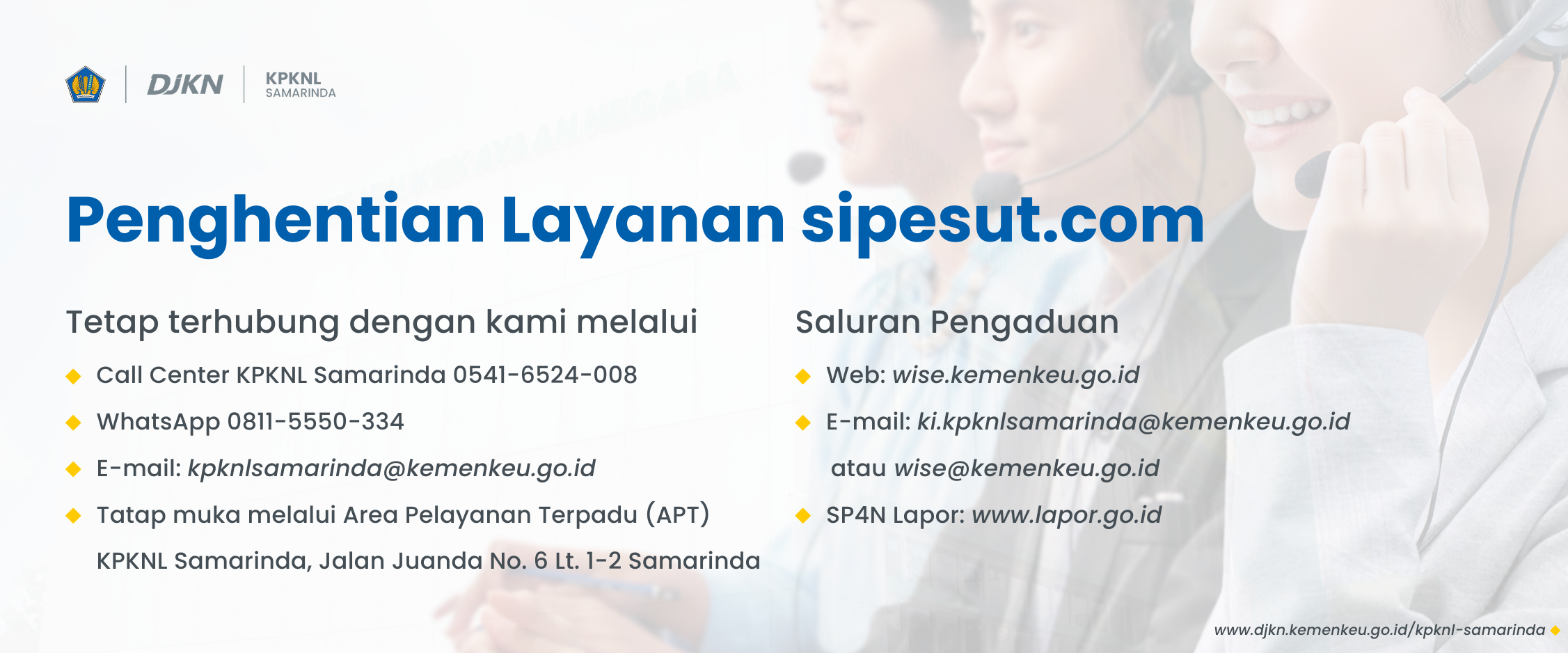 Penghentian Layanan APT Online sipesut.com