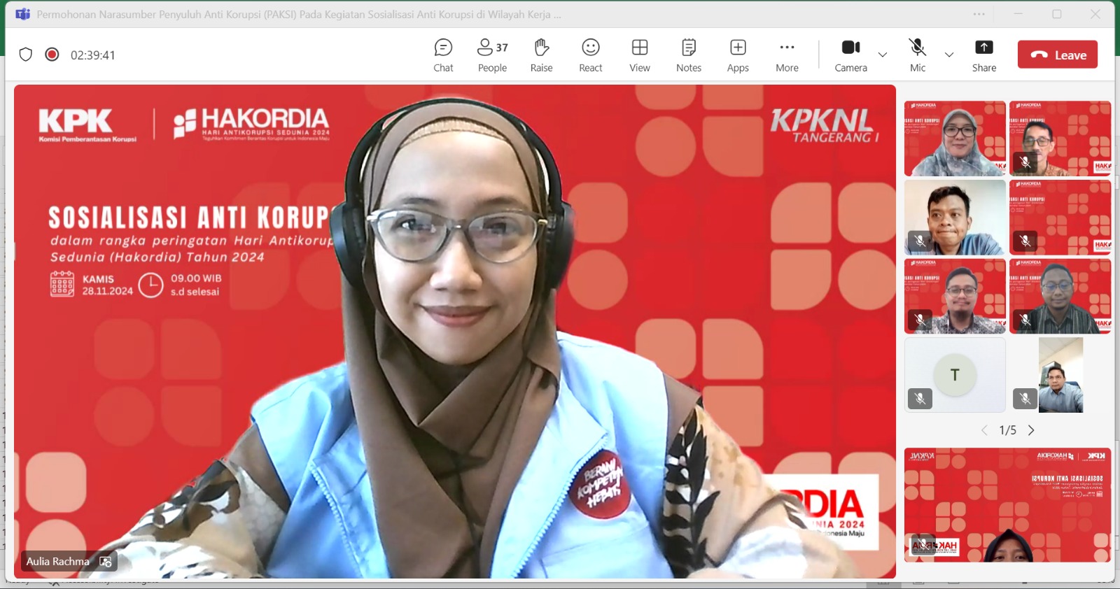 Semangat Membara Teguhkan Komitmen Berantas Korupsi untuk Indonesia Maju !