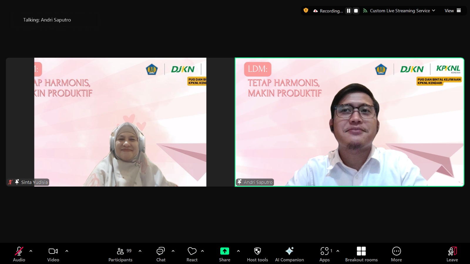 Webinar KPKNL Kendari, Long Distance Marriage: Tetap Harmonis, Makin Produktif