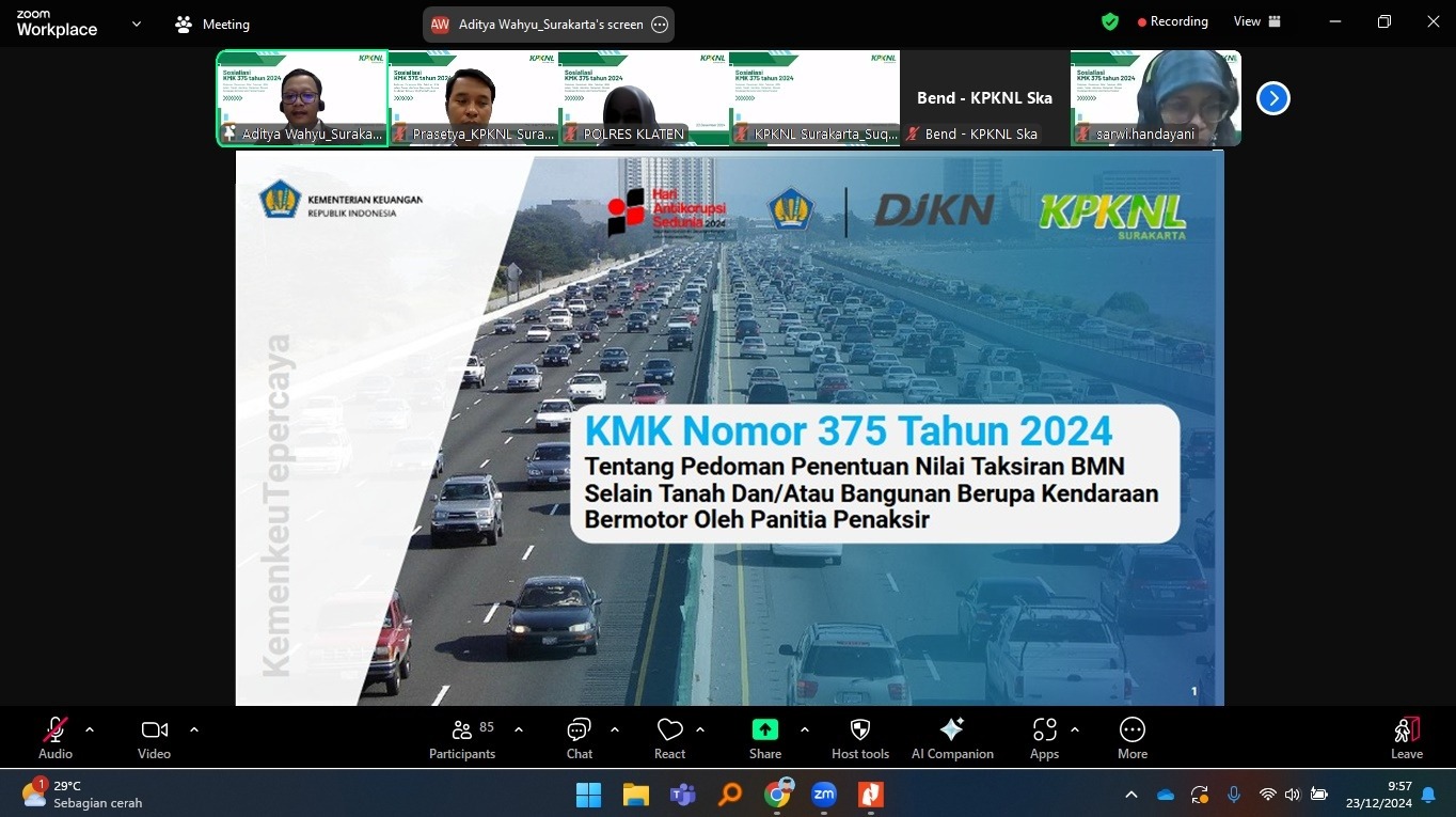KPKNL Surakarta Adakan Sosialisasi KMK No. 375 Tahun 2024 