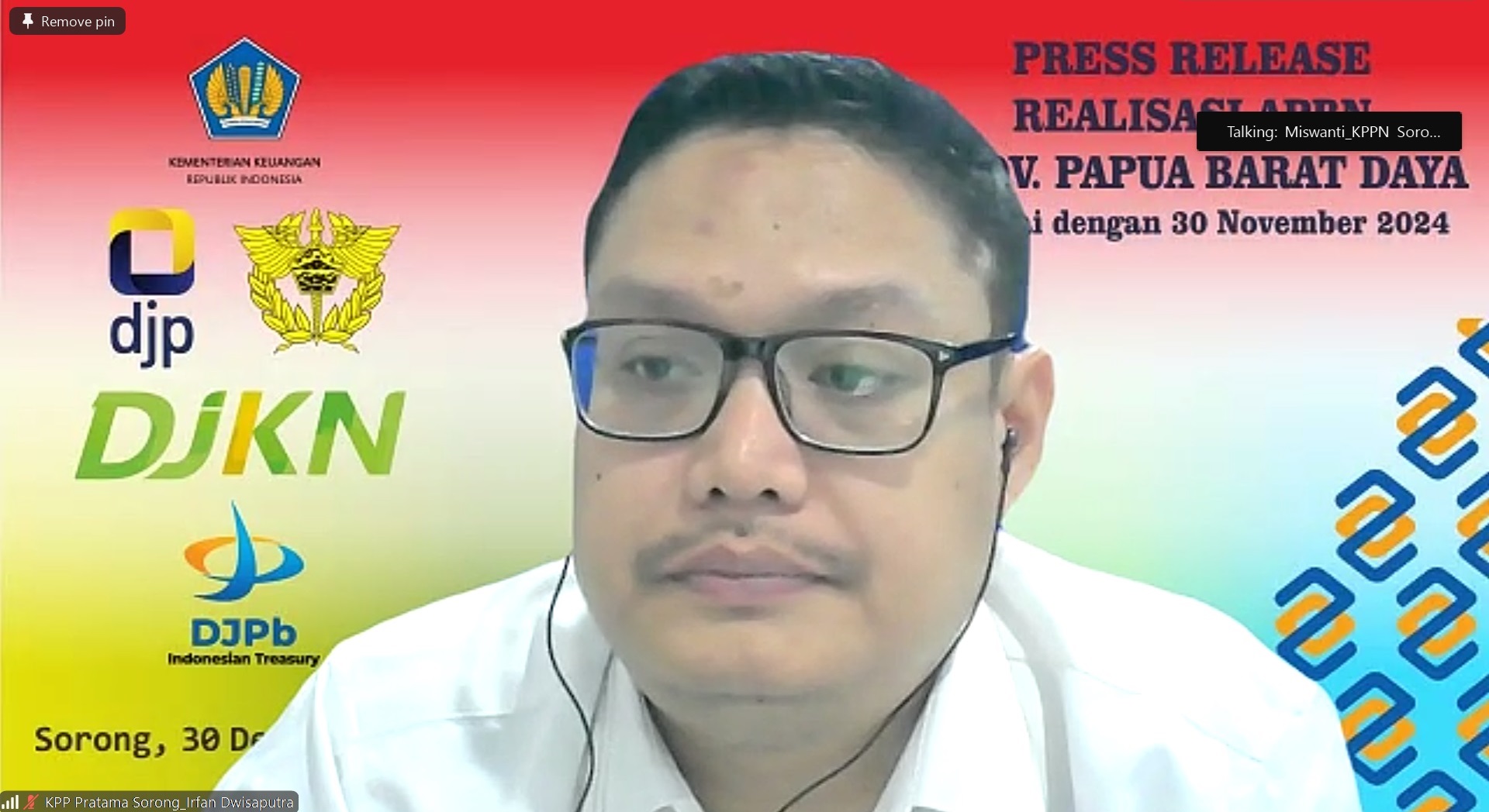 Siaran Pers: Realisasi APBN Provinsi Papua Barat Daya sampai dengan 30 November 2024
