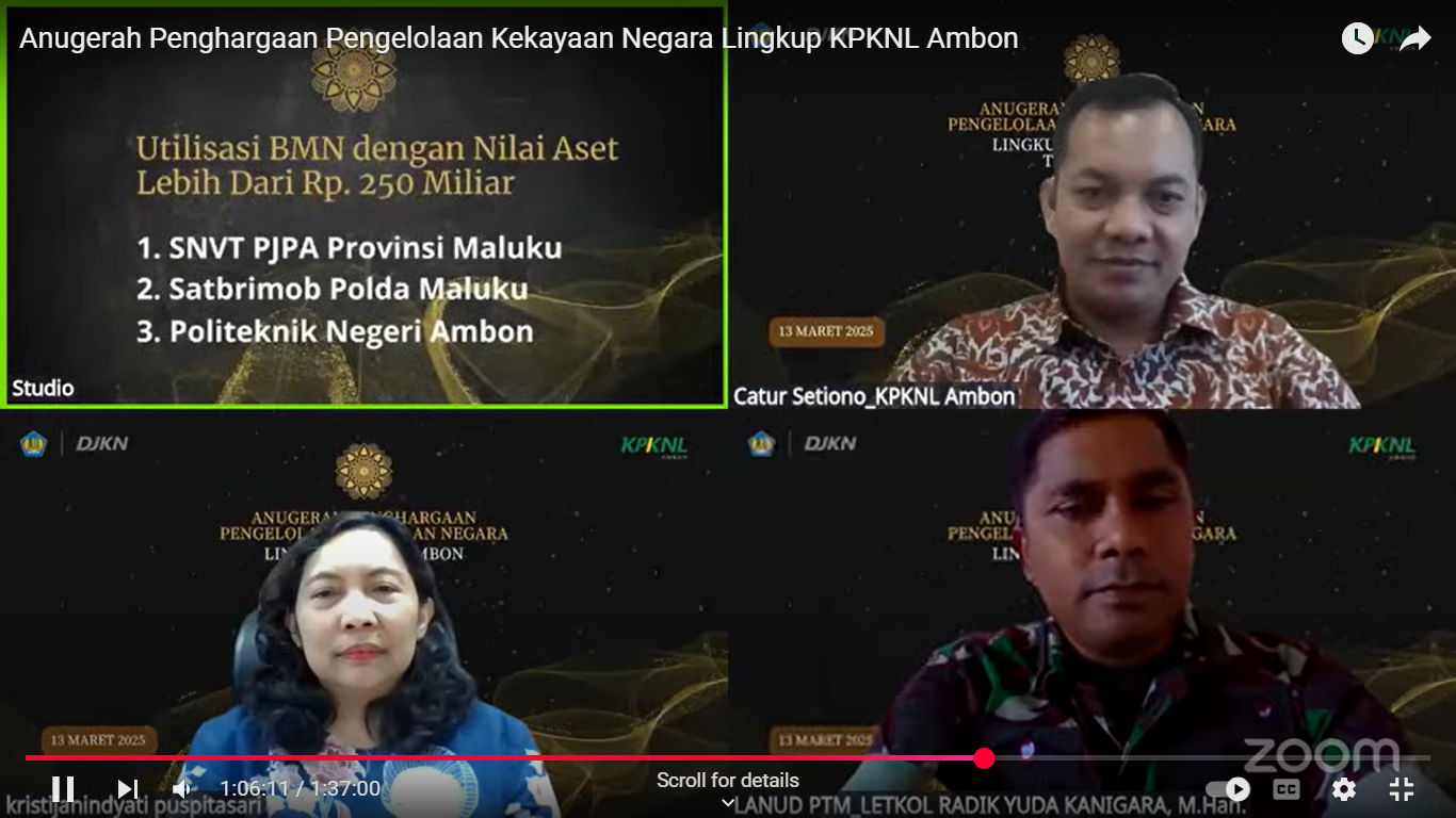 13 Kategori Diperebutkan Dalam Anugerah Penghargaan Pengelolaan Kekayaan Negara Lingkup KPKNL Ambon Tahun 2024