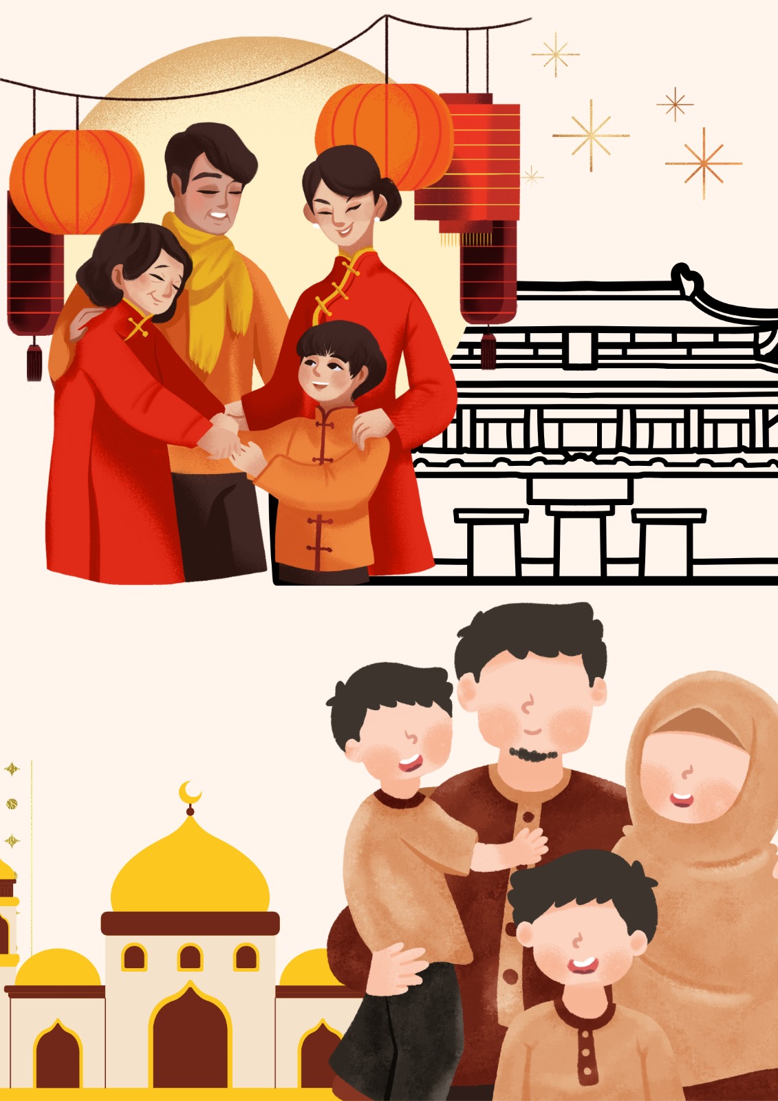 Langka! Dua Perayaan Agama Terjadi Bersamaan, Tapi Suasananya Bikin Haru