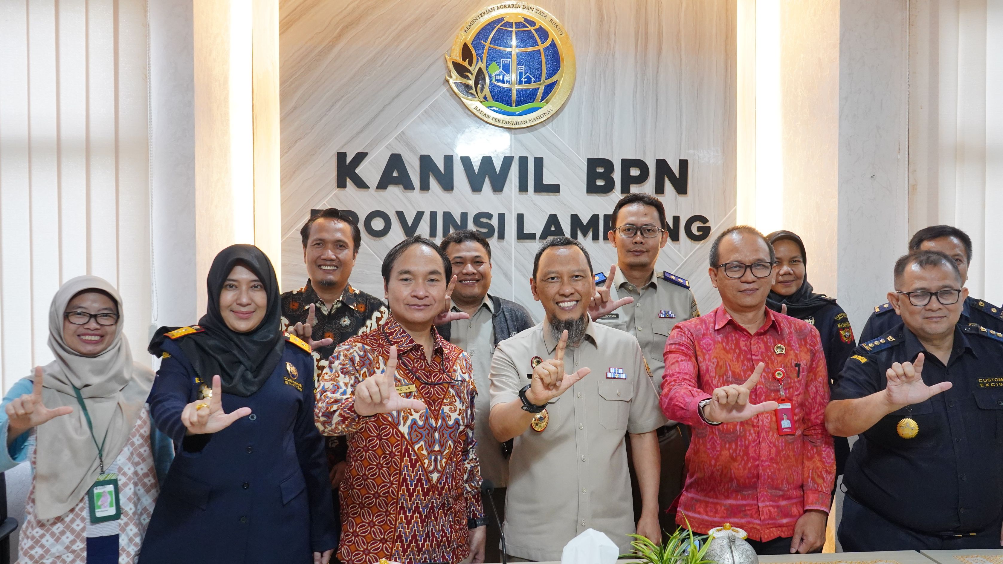 Kepala Kanwil DJKN dan Bea Cukai Sambangi Kanwil BPN Provinsi Lampung Bahas Pengelolaan Aset Negara