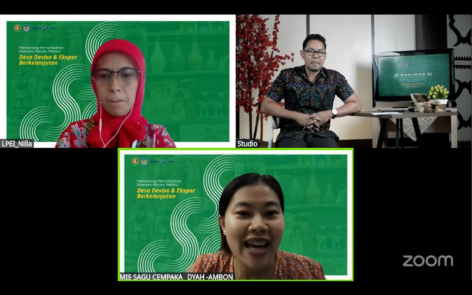 Webinar : Mendorong Pertumbuhan Ekonomi Maluku Melalui Desa Devisa dan dan Ekspor Berkelanjutan