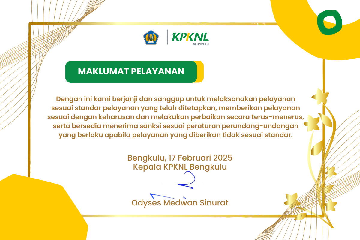 Maklumat Pelayanan KPKNL Bengkulu