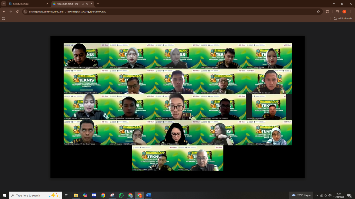 Kanwil DJKN Suluttenggomalut menjadi Narasumber Dalam Kegiatan Bimbingan Teknis Penilaian Properti Dasar Kejaksaan Tinggi Sulawesi Utara