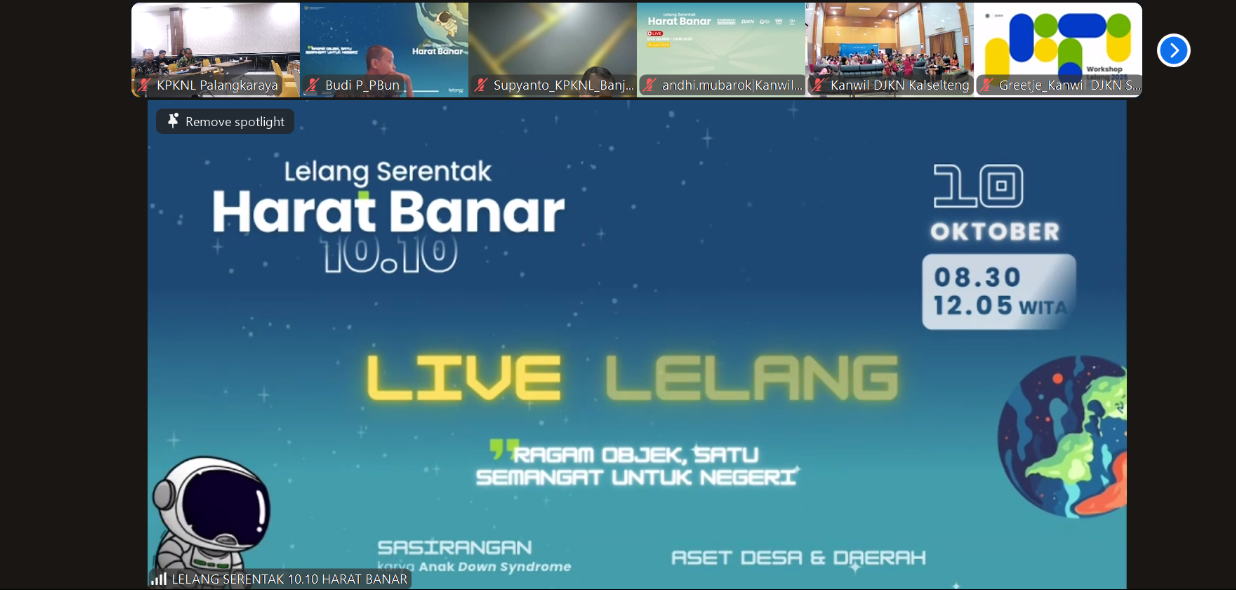 Semarak Lelang Serentak Harat Banar 10.10: KPKNL Palangkaraya Tunjukkan Partisipasi Aktif