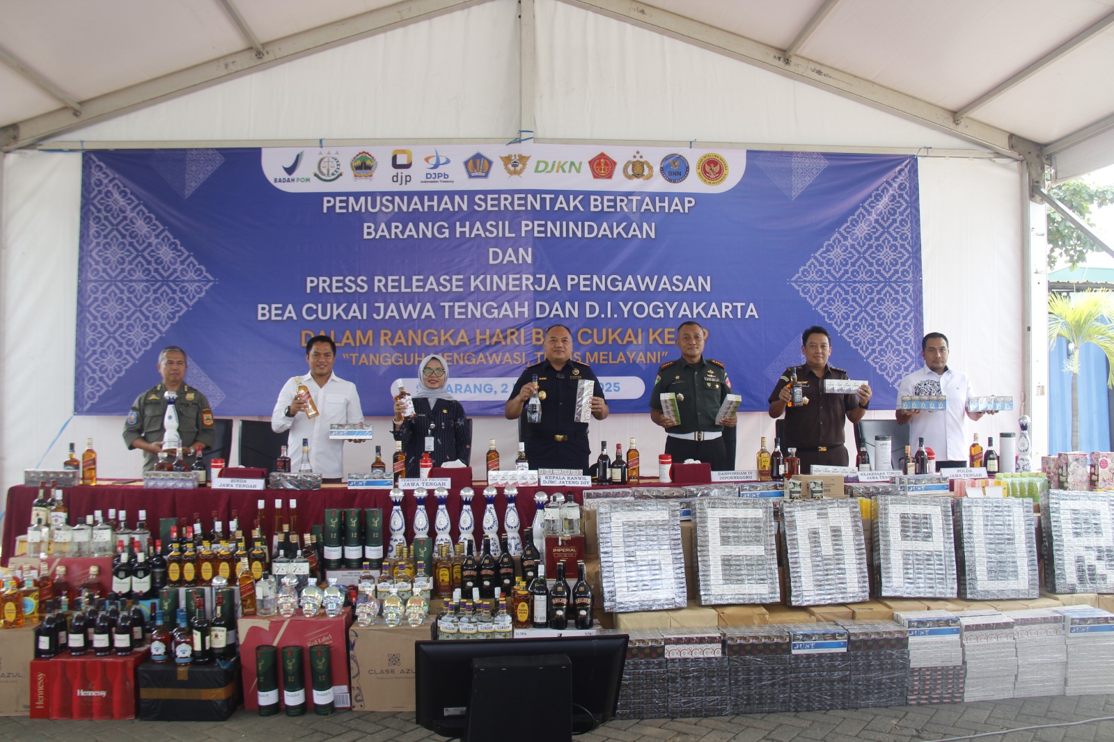 Pemusnahan Serentak Bertahap Barang Hasil Penindakan di wilayah Kanwil DJBC Jateng dan DIY