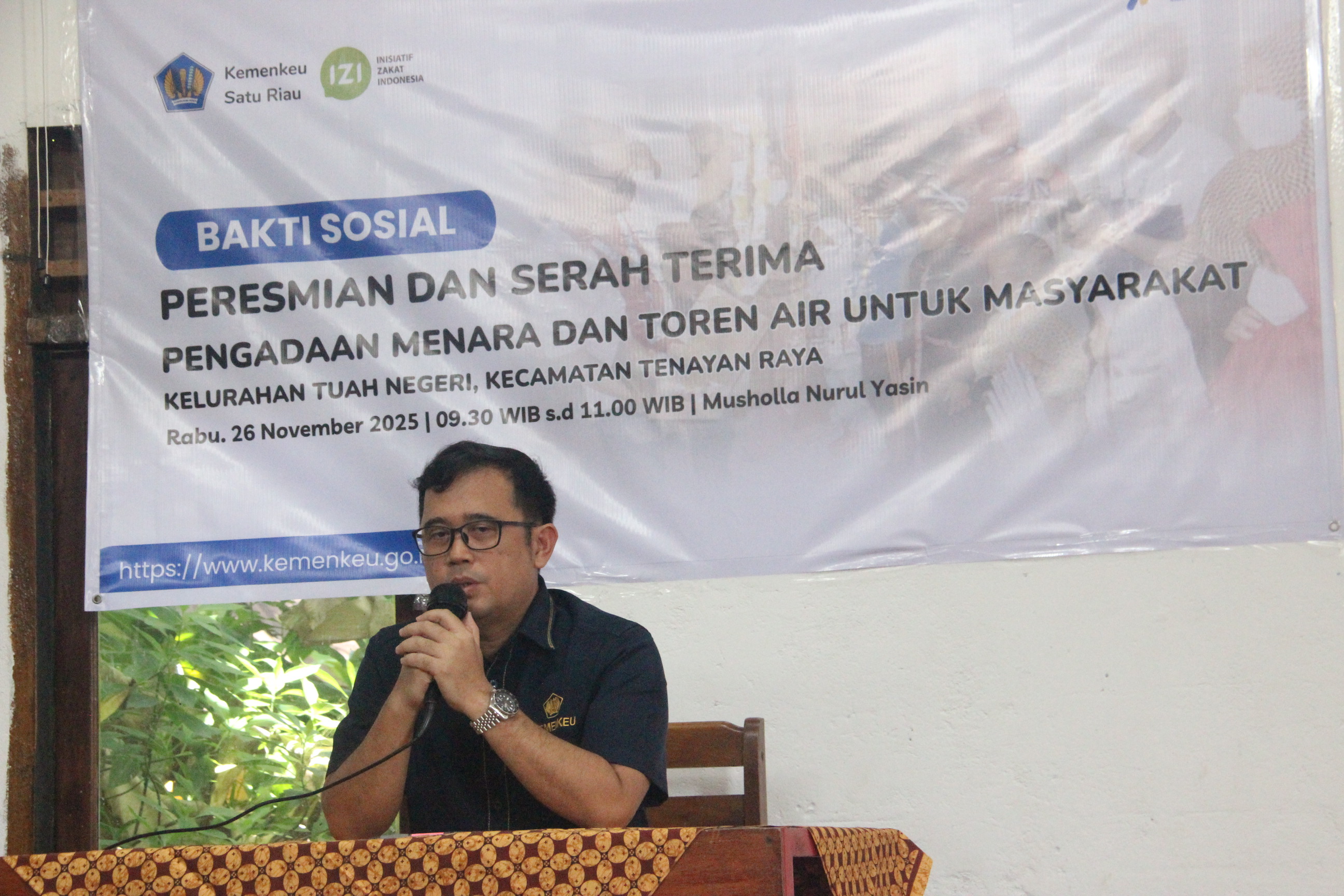 Wujud Kepedulian Sosial, Kemenkeu Satu Riau Hadirkan Sarana Air Bersih di Tenayan Raya