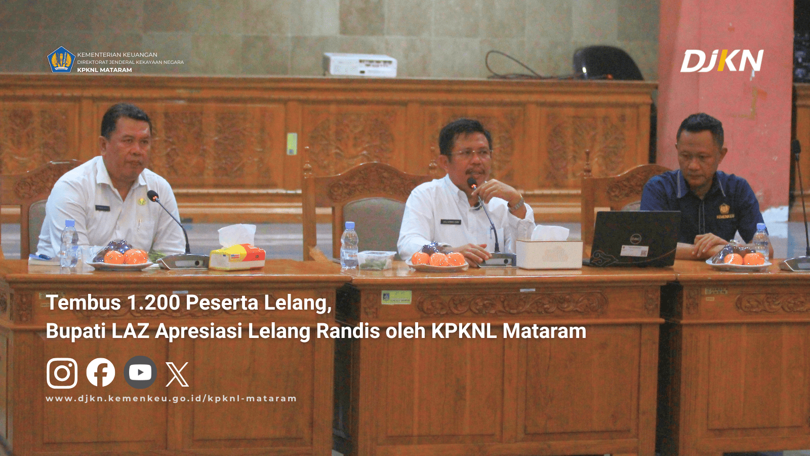 Tembus 1.200 Peserta Lelang, Bupati LAZ Apresiasi Lelang Randis oleh KPKNL Mataram