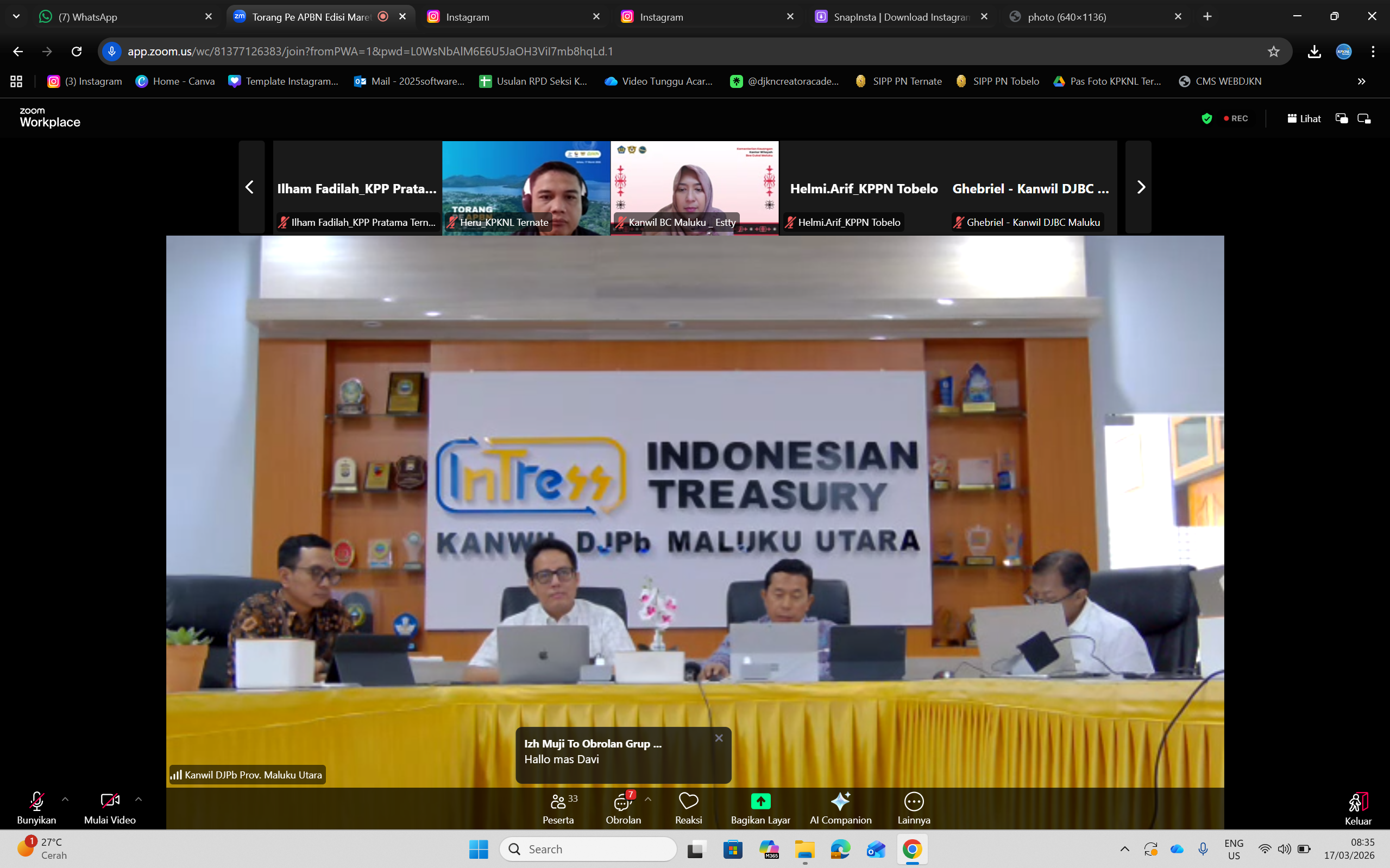 Torang Pe APBN Maret 2026 : Kinerja APBN Regional Maluku Utara hingga Februari 2026 Tetap Terjaga dan Tumbuh Positif