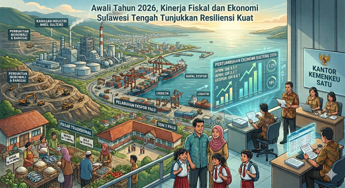 Realisasi APBN Regional Sulteng Awal Tahun 2026 : Awali Tahun 2026, Kinerja Fiskal dan Ekonomi Sulawesi Tengah Tunjukkan Resiliensi Kuat   