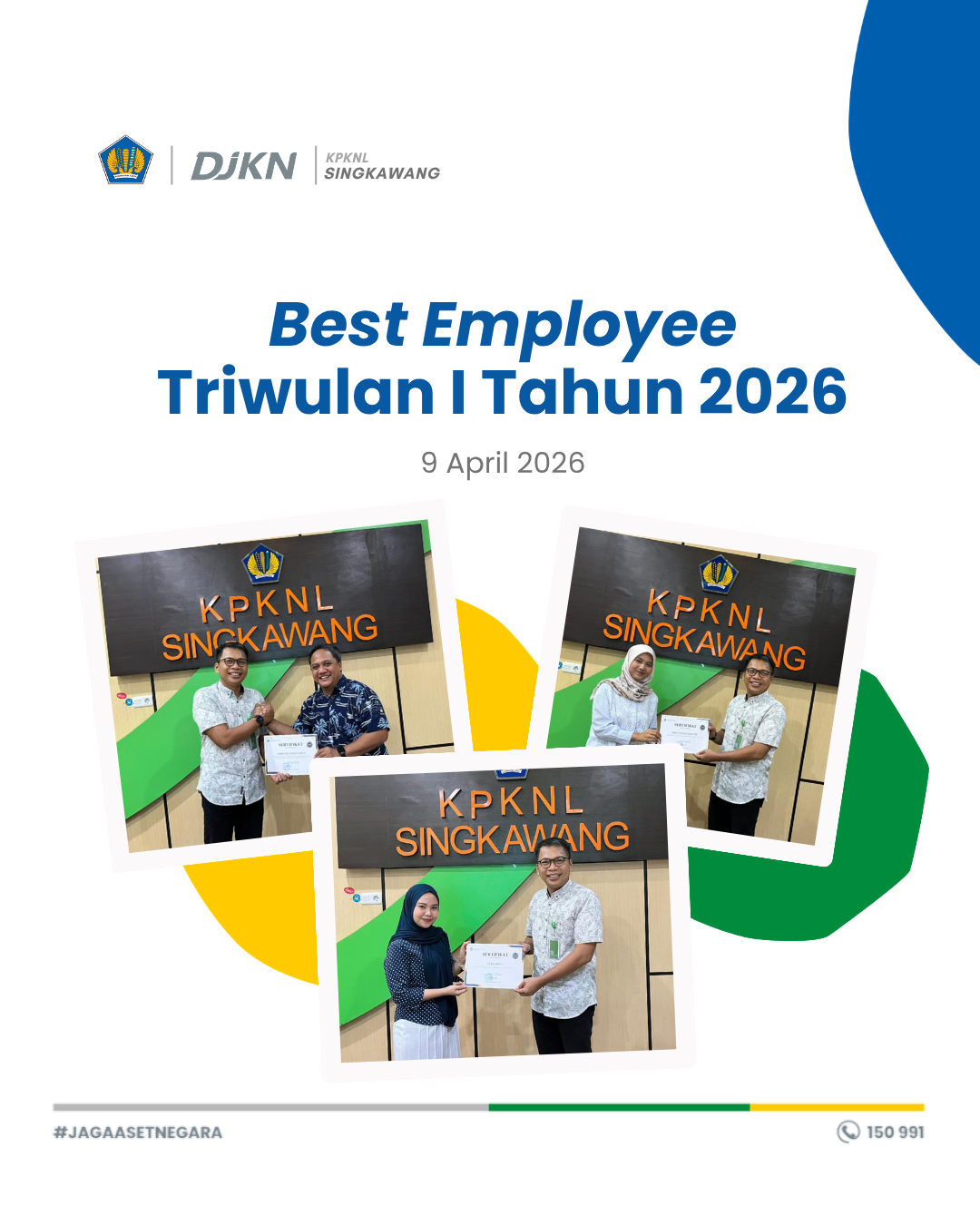 Penghargaan Pegawai Lingkup KPKNL Singkawang Periode Triwulan I Tahun 2026