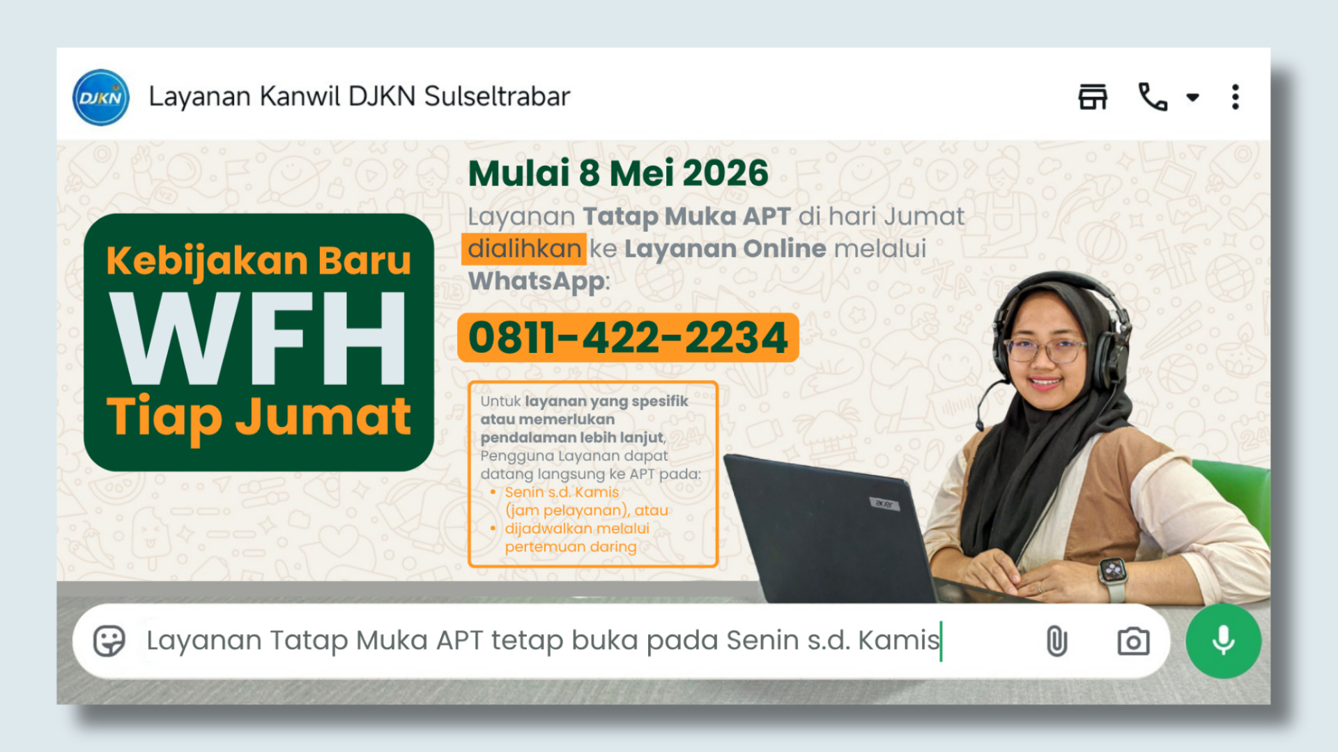 Penyesuaian Layanan Kantor Wilayah DJKN Sulseltrabar
