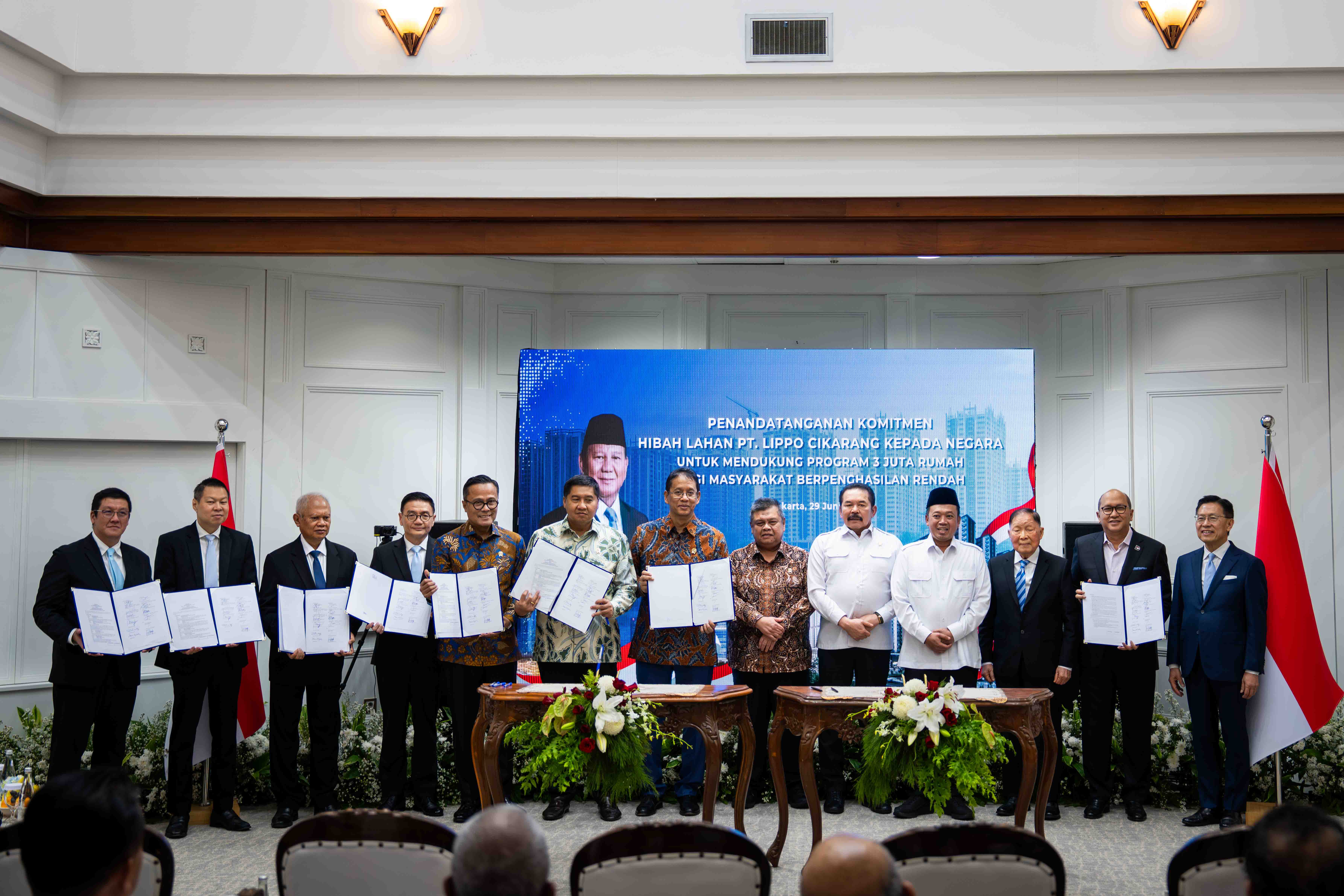 Penandatanganan Komitmen Hibah Lahan PT Lippo kepada Negara Dukung Program 3 Juta Rumah