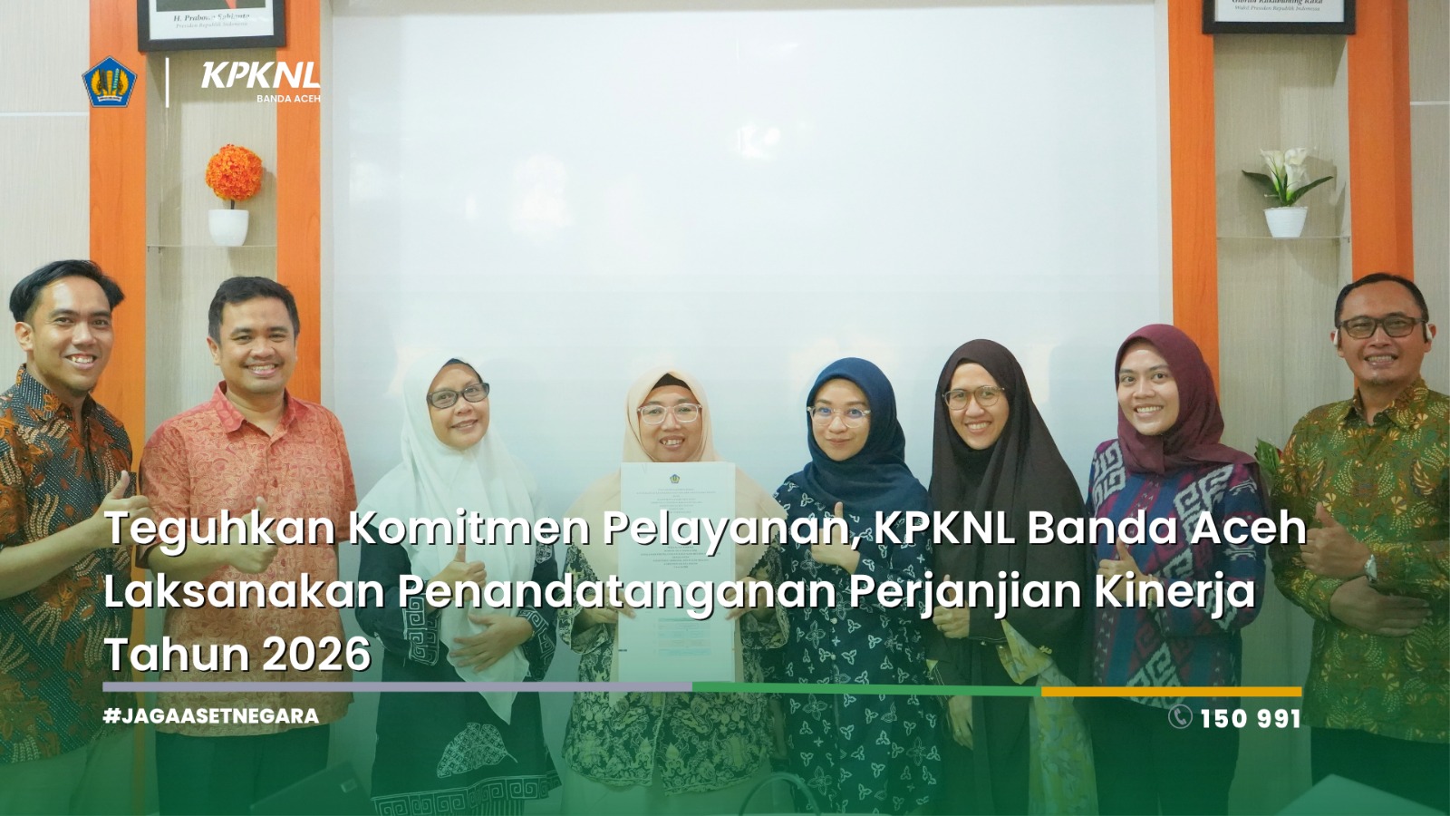 Teguhkan Komitmen Pelayanan, KPKNL Banda Aceh Laksanakan Penandatanganan Perjanjian Kinerja Tahun 2026