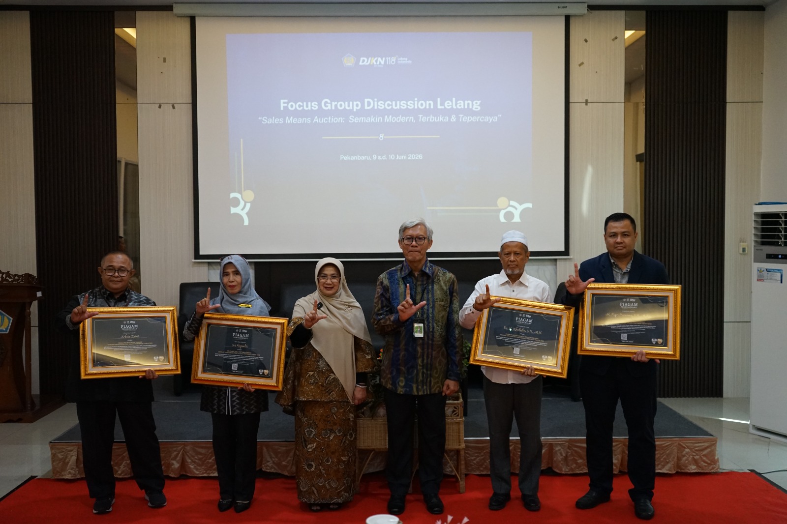 KPKNL Pekanbaru Borong Penghargaan pada FGD Optimalisasi Kinerja Lelang Kanwil DJKN Riau, Sumatera Barat, dan Kepulauan Riau
