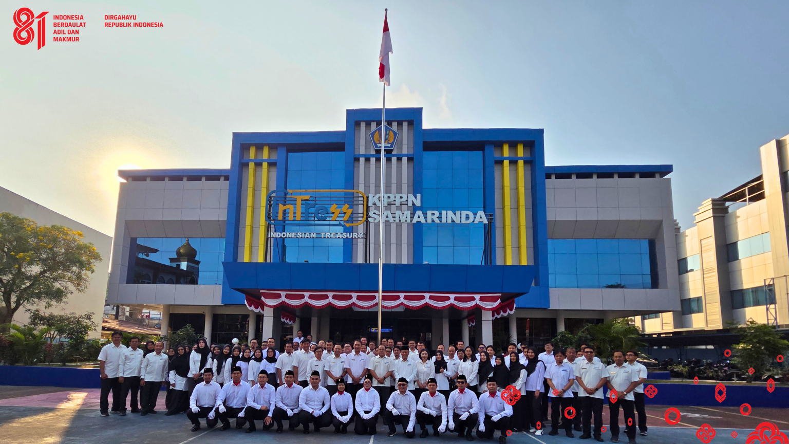 Khidmat dan Lancar, Kemenkeu di Samarinda Gelar Upacara HUT ke-81 Kemerdekaan RI