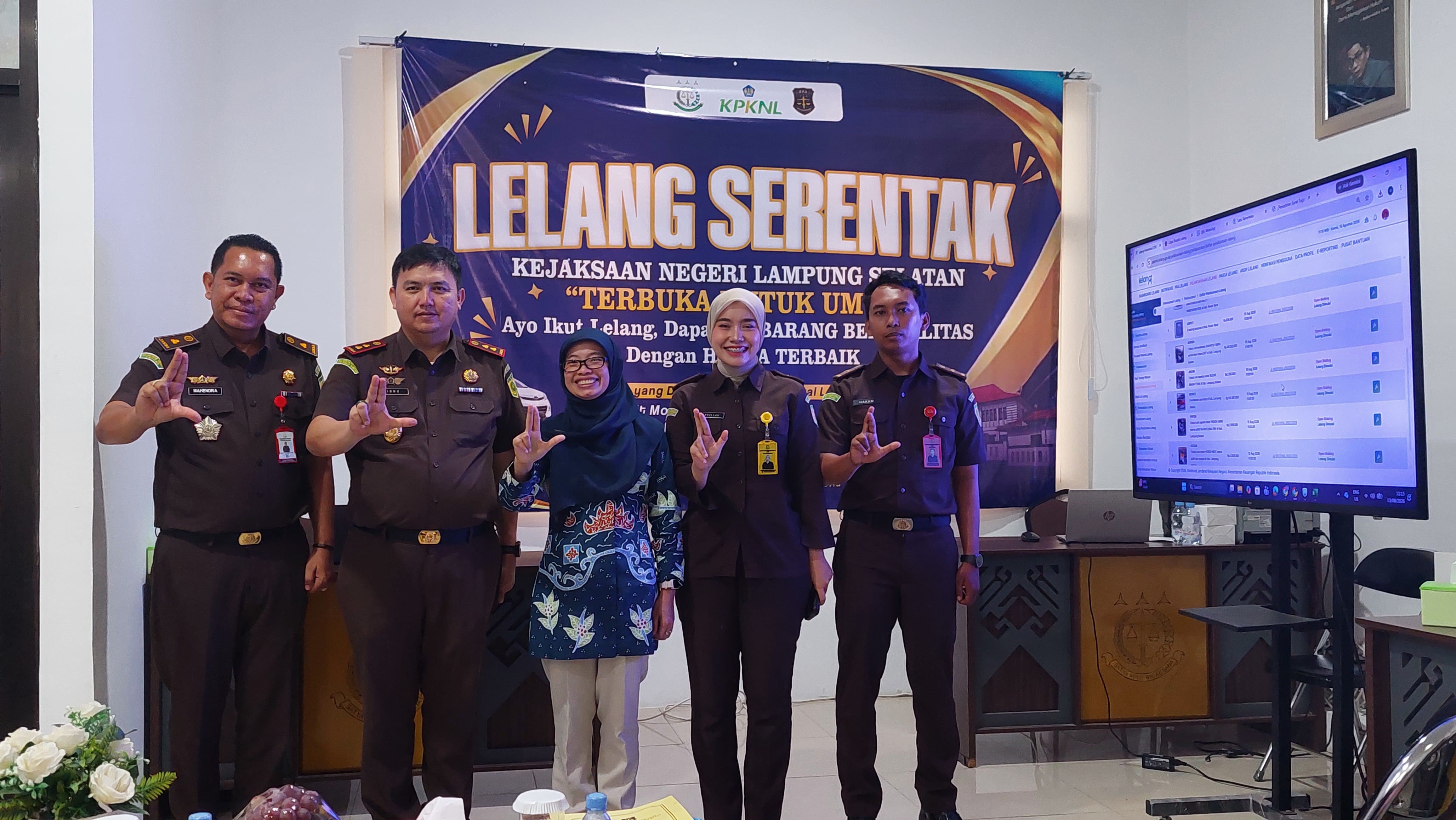 Sinergi KPKNL Bandar Lampung dengan Beberapa Kejaksaan Negeri  Sukseskan Gebyar Lelang Serentak Kejaksaan RI