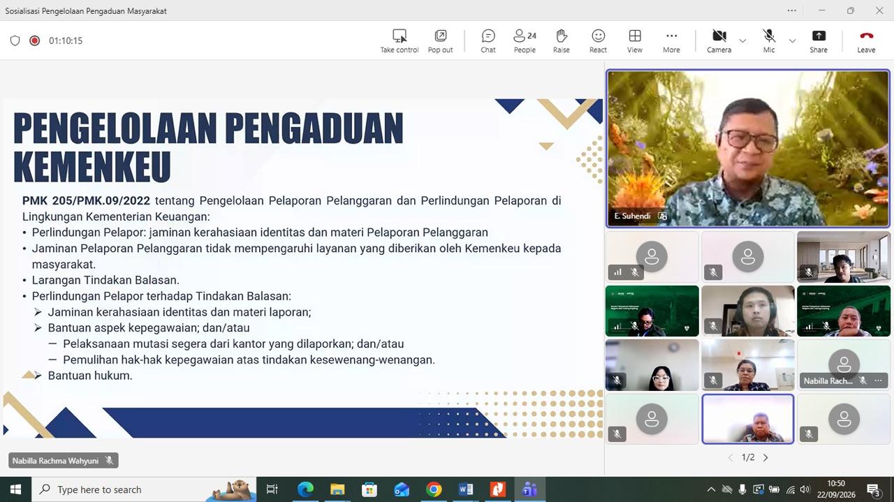 Perkuat Integritas dan Kualitas Pelayanan, KPKNL Kupang Gelar Sosialisasi Pengelolaan Pengaduan Masyarakat