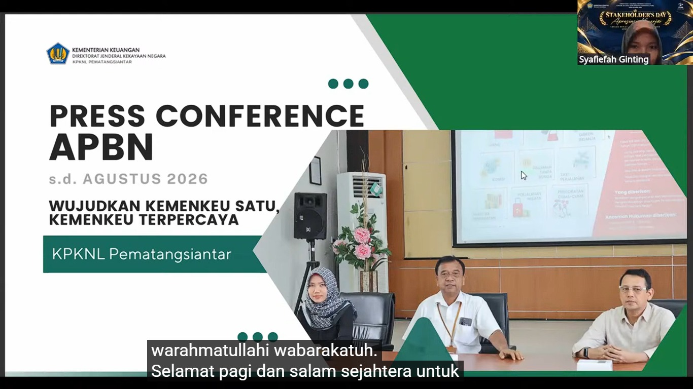 Sinergi Kemenkeu Satu, KPKNL Pematangsiantar Paparkan Capaian PNBP pada Press Conference APBN
