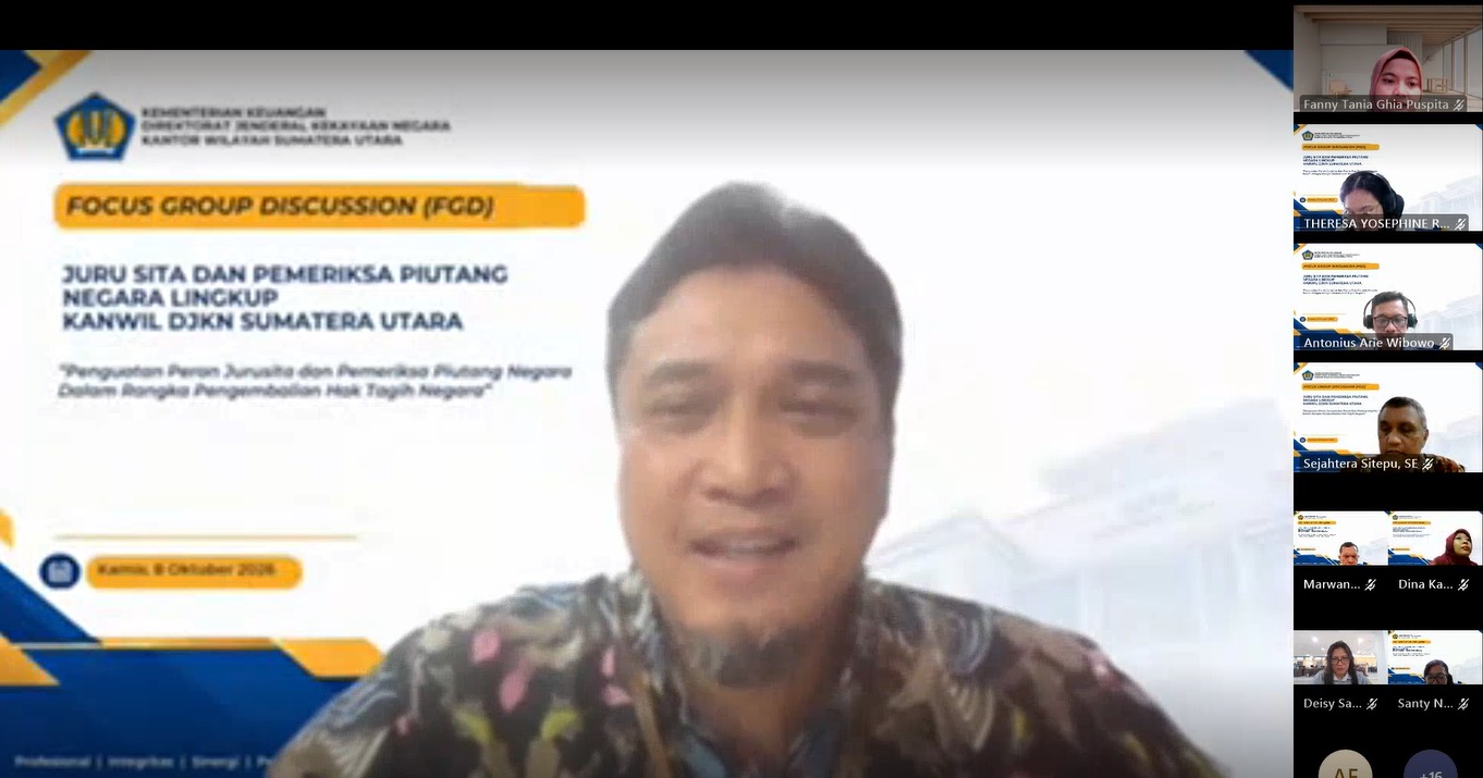 Perkuat Pengurusan Piutang Negara, Kanwil DJKN Sumatera Utara Gelar FGD Juru Sita dan Pemeriksa