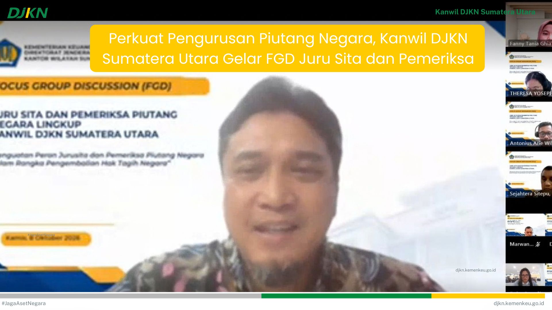 Perkuat Pengurusan Piutang Negara, Kanwil DJKN Sumatera Utara Gelar FGD Juru Sita dan Pemeriksa